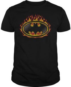 Batman Flames Shield Tshirt