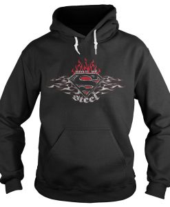 Superman Steel Flames Shield Hoodie